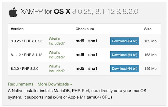 apple xampp download