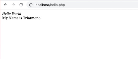 hello php result